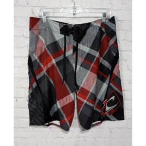 O’Neil Lopez Freak Board Shorts Men’s Size 36 Surfing Black Red